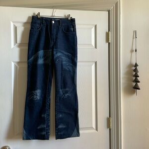 Paloma Wool perfect condition face print high rise straight leg jeans